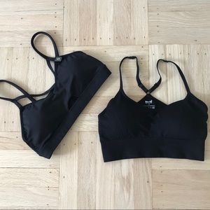 2 XS Black Sports Bra Yoga Running Active Wear